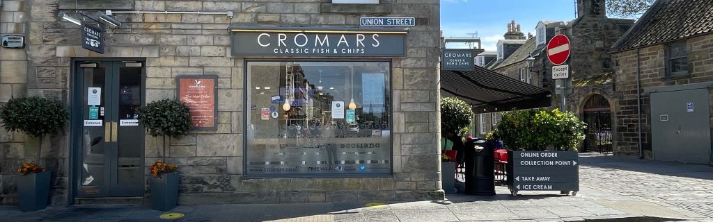 The exterior of Cromar's Fish and Chip shop in St Andrews