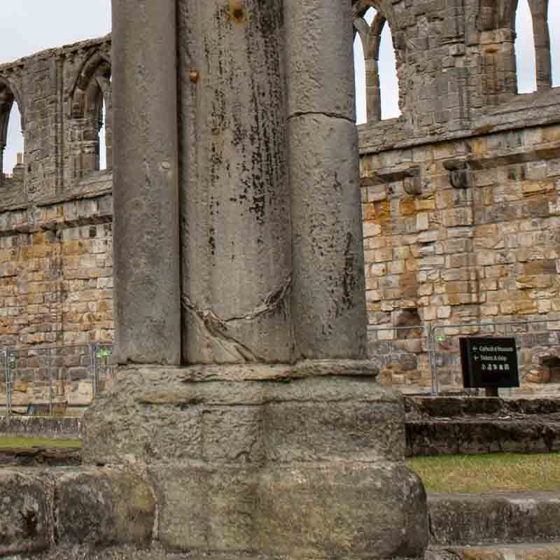 A tourist at St Andrews Cathedral
